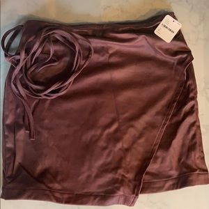 Free People vegan leather skirt with wrap belt